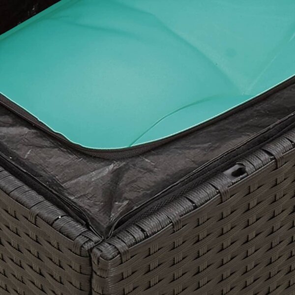 VidaXL 12 részes fekete polyrattan kerti ülőgarnitúra párnákkal
