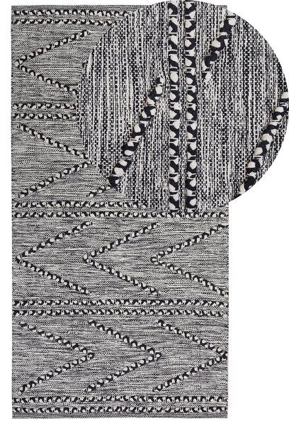 Szőnyeg TERMAL Fekete 80 x 150 cm Pamut