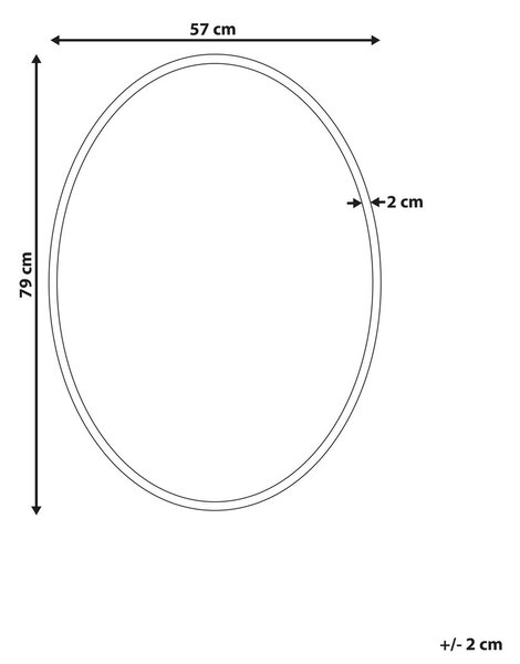 Falitükör OUVEA 57 cm 79 cm Fém Arany