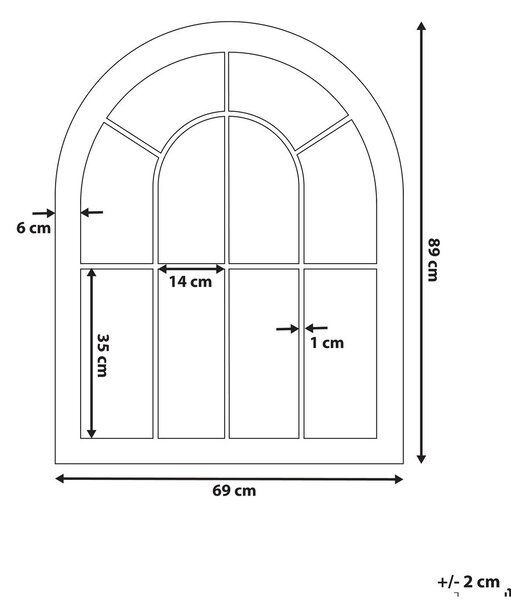 Falitükör EMBRY 69 cm 88 cm Fém Bézs