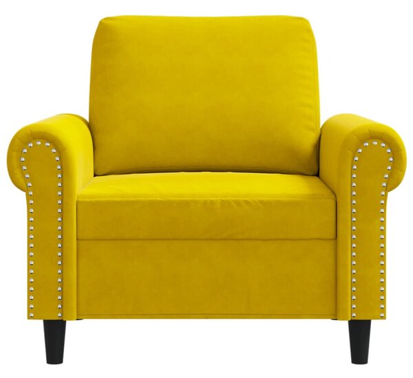 Sárga bársony kanapéfotel 60 cm