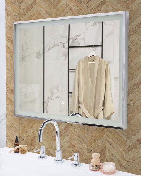 LED fürdőszobai tükör ARGENS 80 cm 60 cm Ezüst