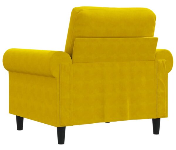 Sárga bársony kanapéfotel 60 cm