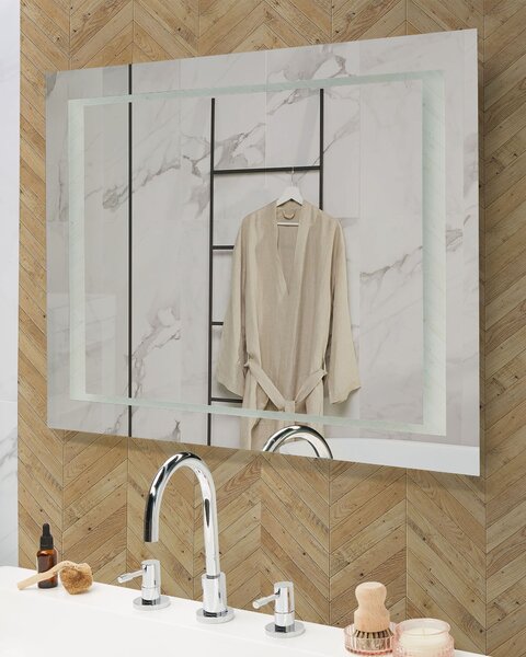 LED fürdőszobai tükör EYRE 80 cm 60 cm Ezüst
