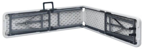 2 db fehér összecsukható HDPE kerti pad 180 cm