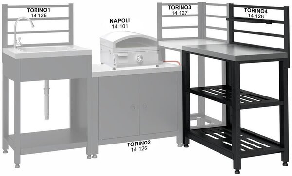 TORINO 4 asztal modul kültéri konyhához 80x47x123cm