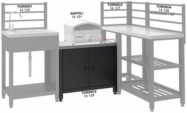 TORINO 2 grill szekrény modul kültéri konyhához 80x47x69cm