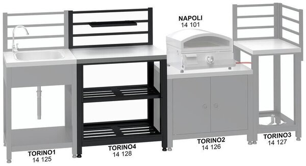 TORINO 4 asztal modul kültéri konyhához 80x47x123cm