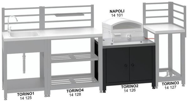 TORINO 2 grill szekrény modul kültéri konyhához 80x47x69cm