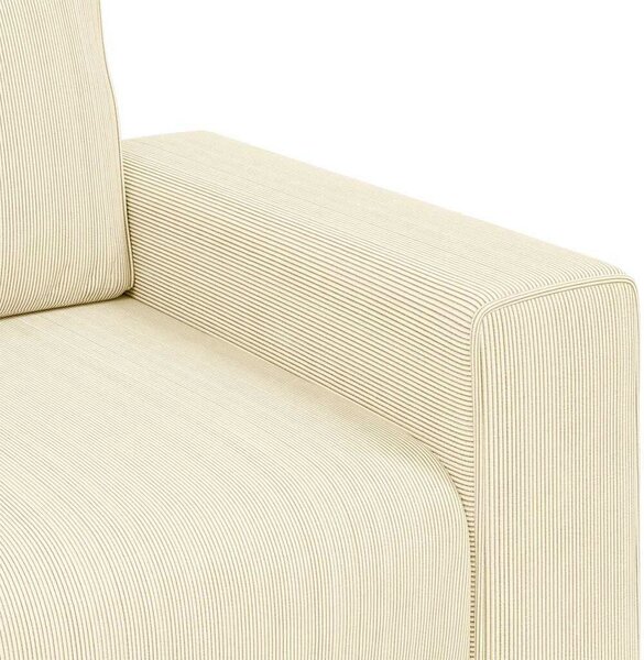 Krémszínű kordbársony szövet kanapéfotel 60 cm