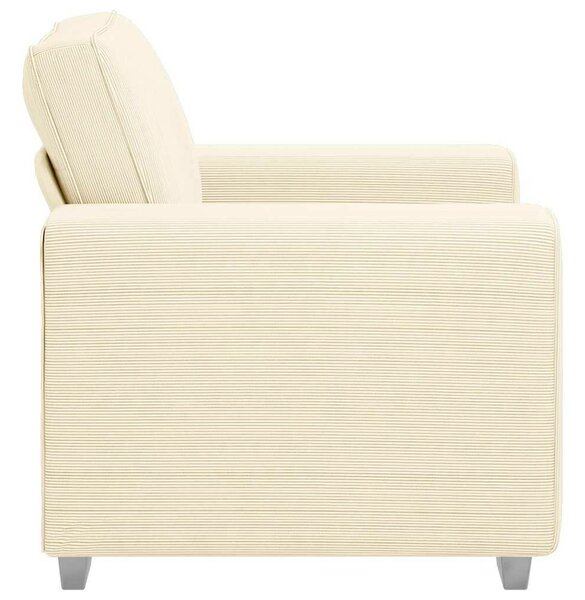 Krémszínű kordbársony szövet kanapéfotel 60 cm