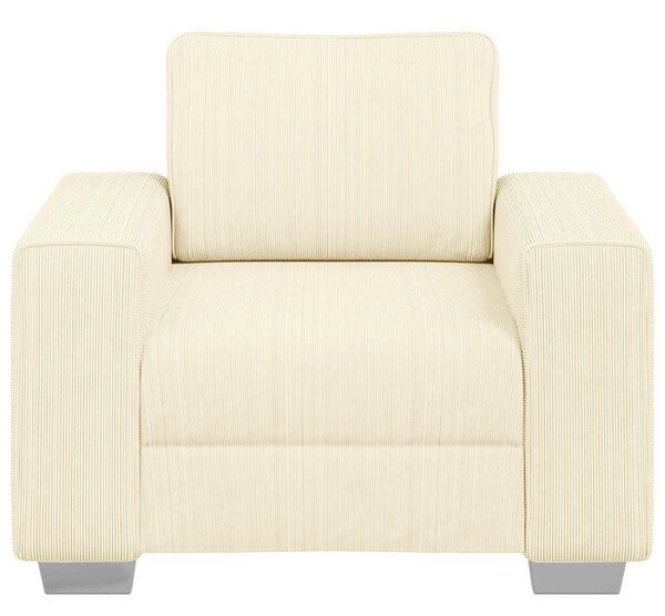 Krémszínű kordbársony szövet kanapéfotel 60 cm