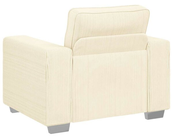 Krémszínű kordbársony szövet kanapéfotel 60 cm