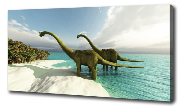 Vászonkép Dinoszauruszok a strandon