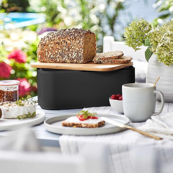 BREAD'N'BREAKFAST kenyértartó, fekete