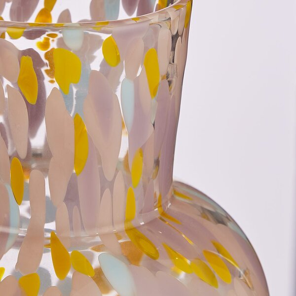 CONFETTI váza, rózsaszín-sárga 23 cm