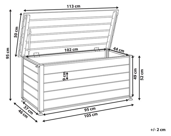 Párnatartó láda CAMPALTO 113 cm 50 cm Sötétbarna