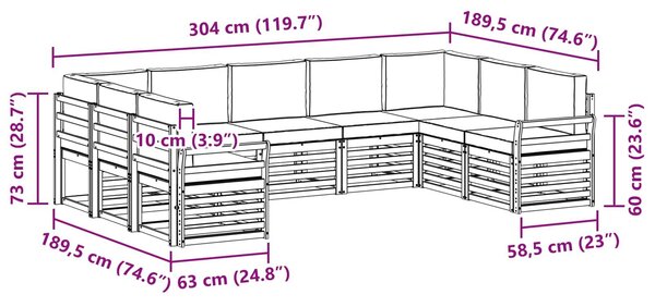 VidaXL Szegmentált kanapé szett 9 pcs Természetes és krémszínű