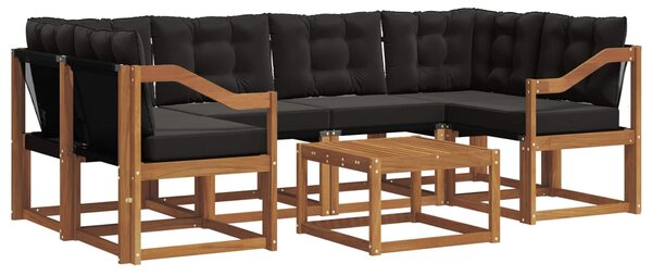 VidaXL Kültéri kanapé szett párnával 7 pcs Természetes és fekete