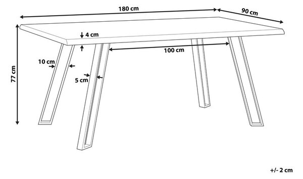 Étkezőasztal GRAHAM Világosbarna 180 cm 90 cm