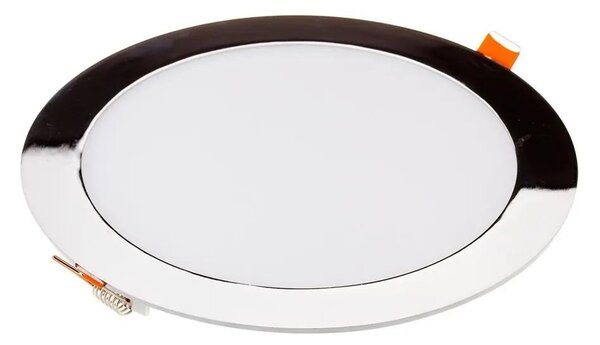 V-TAC süllyeszthető mennyezeti kerek króm LED panel 24W meleg fehér - SKU 6352