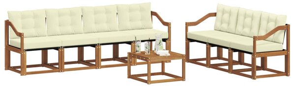 VidaXL Kültéri kanapé szett párnával 8 pcs Természetes és krémszínű