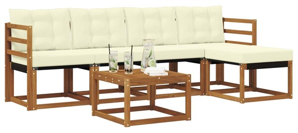 VidaXL Kültéri kanapé szett párnával 6 pcs Természetes és krémszínű