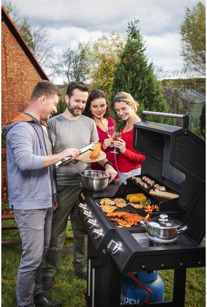 Riwall PRO RGG 21 gázüzemű grillsütő 10 kW, 2+1 gázégővel