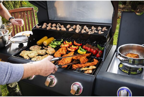 Riwall PRO RGG 21 gázüzemű grillsütő 10 kW, 2+1 gázégővel