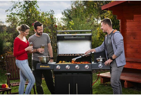 Riwall PRO RGG 21 gázüzemű grillsütő 10 kW, 2+1 gázégővel
