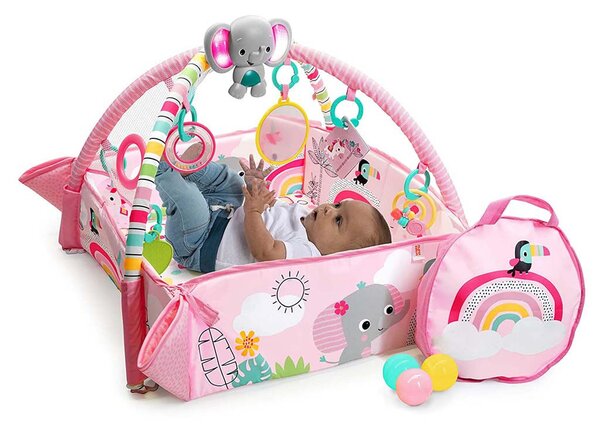 Bright Starts Játszószőnyeg, 5in1 PiP Your Way Ball Play™, Rainbow Tropics™, 0 hó+