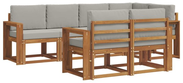 VidaXL Kültéri kanapé szett 7 pcs Természetes és Világosszürke