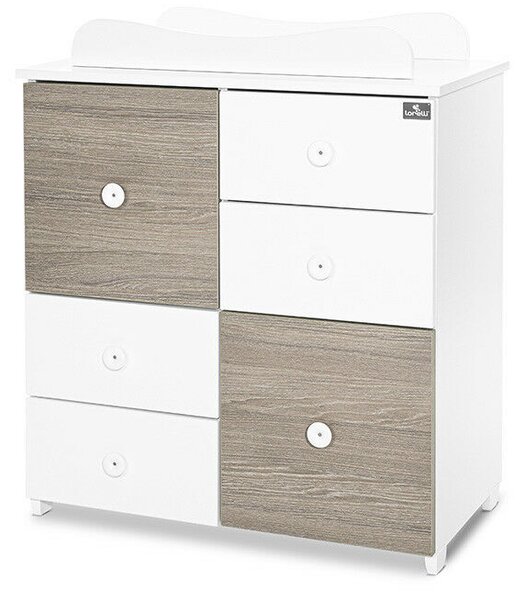 Lorelli Cupboard pelenkázó komód - White &amp; Coffee ÚJ