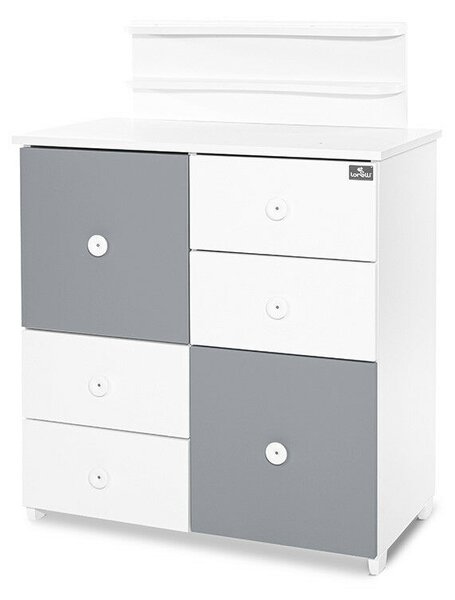 Lorelli Cupboard pelenkázó komód - White &amp; Stone Grey ÚJ
