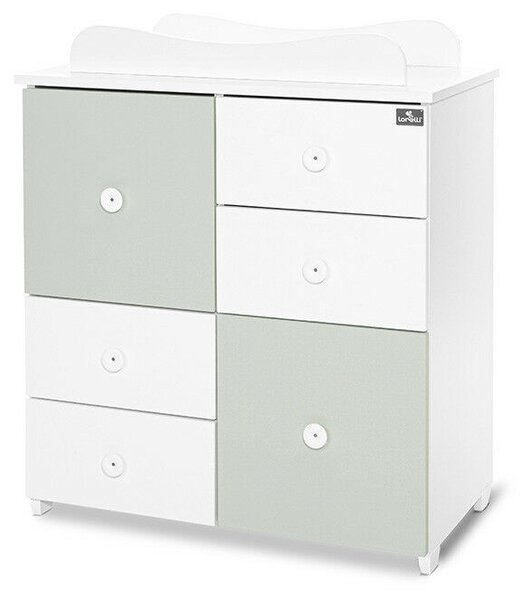 Lorelli Cupboard pelenkázó komód - White &amp; Milky Green ÚJ