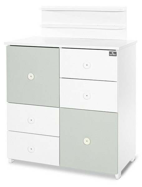 Lorelli Cupboard pelenkázó komód - White &amp; Milky Green ÚJ