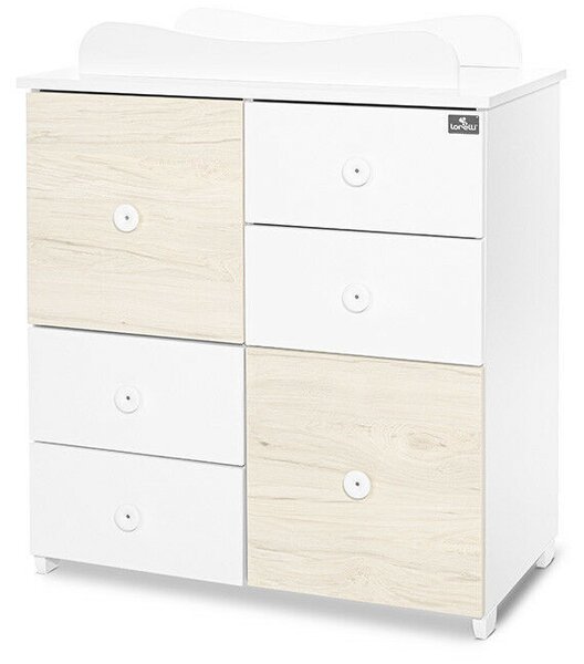 Lorelli Cupboard pelenkázó komód - White &amp; Light Oak ÚJ