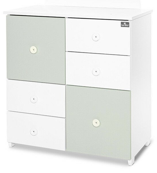 Lorelli Cupboard pelenkázó komód - White &amp; Milky Green ÚJ
