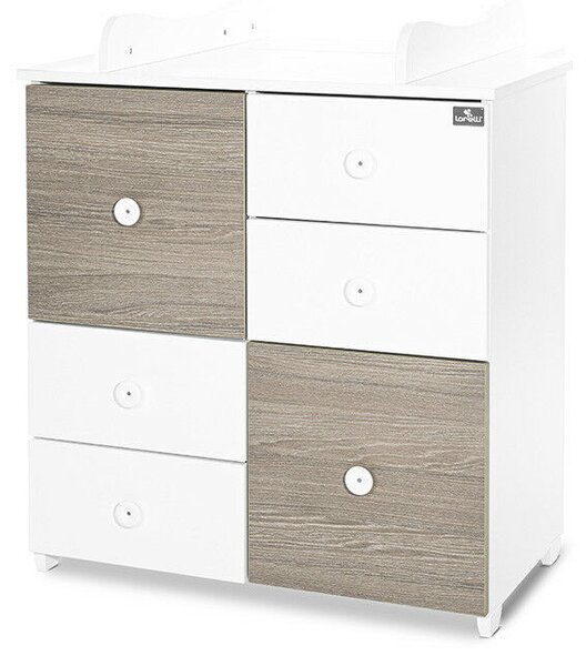 Lorelli Cupboard pelenkázó komód - White &amp; Coffee ÚJ