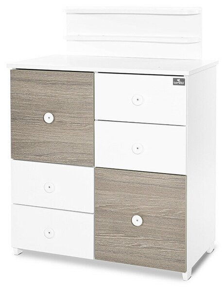 Lorelli Cupboard pelenkázó komód - White &amp; Coffee ÚJ