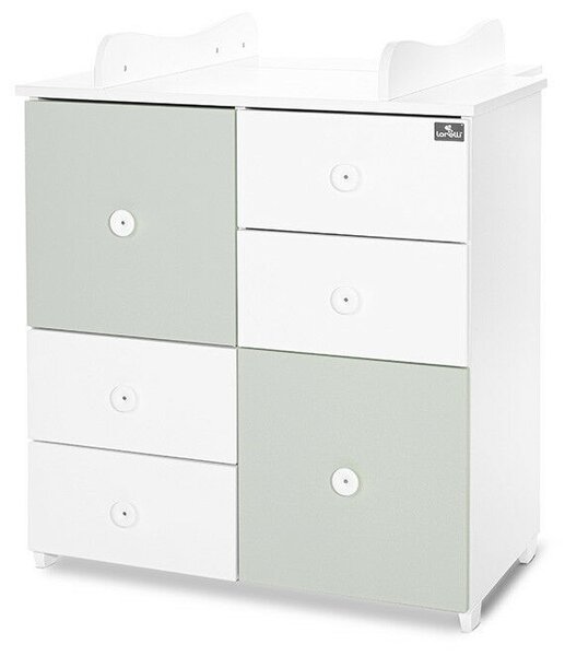 Lorelli Cupboard pelenkázó komód - White &amp; Milky Green ÚJ