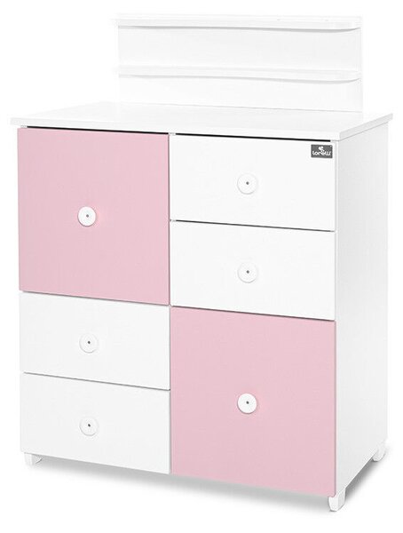 Lorelli Cupboard pelenkázó komód - White &amp; Orchid Pink ÚJ
