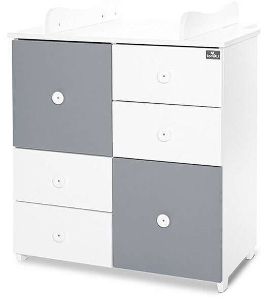 Lorelli Cupboard pelenkázó komód - White &amp; Stone Grey ÚJ