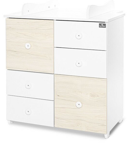 Lorelli Cupboard pelenkázó komód - White &amp; Light Oak ÚJ