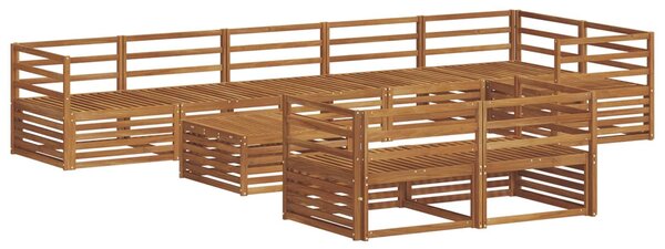 VidaXL Kültéri kanapé szett 9 pcs Természetes Tömör Akácfa