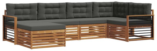VidaXL Kültéri kanapé szett párnával 6 pcs Természetes és antracit