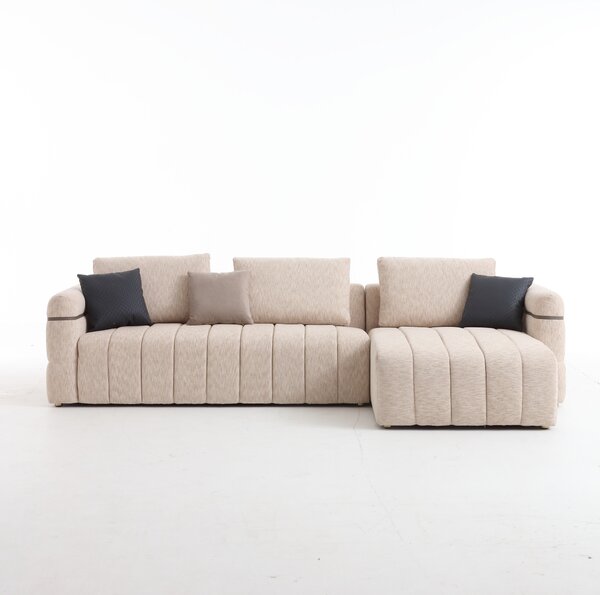 Amato 3 személyes sarokkanapé Beige / Bal