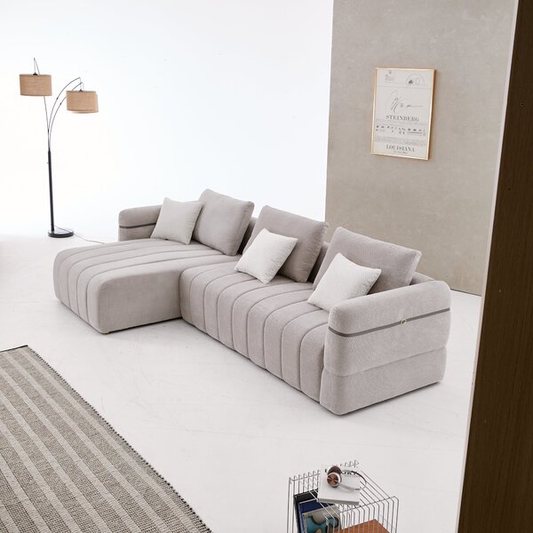 Amato 3 személyes sarokkanapé Beige / Bal