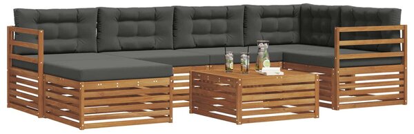 VidaXL Kültéri kanapé szett párnával 7 pcs Természetes és antracit