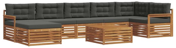 VidaXL Kültéri kanapé szett párnával 8 pcs Természetes és antracit
